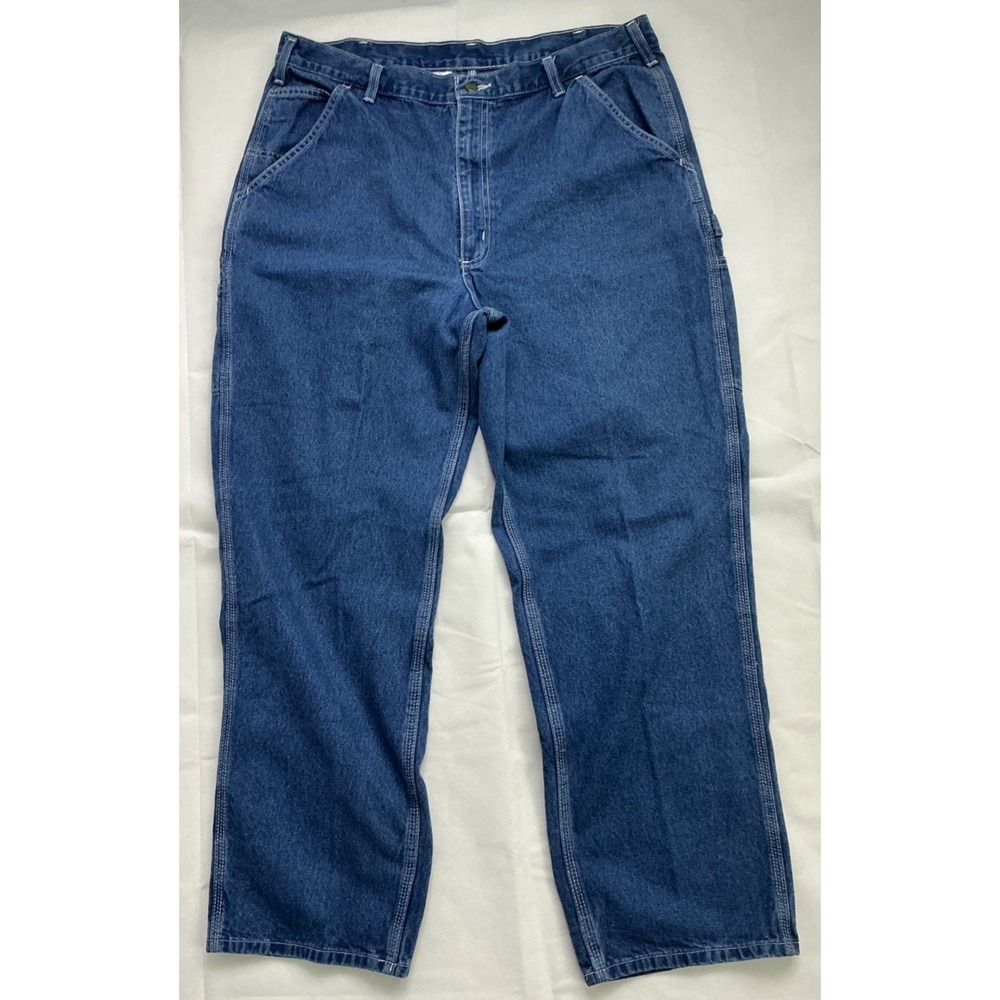Carhartt Mens Carpenter Jeans 40x32 Relaxed Fit Work Utility Denim Pants B13-DST